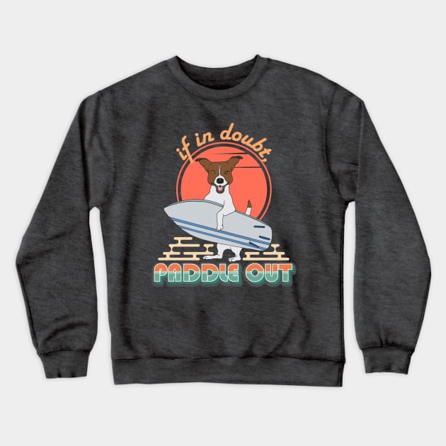 Surfing Russell Terrier Crewneck Sweatshirt by MisconceivedFantasy